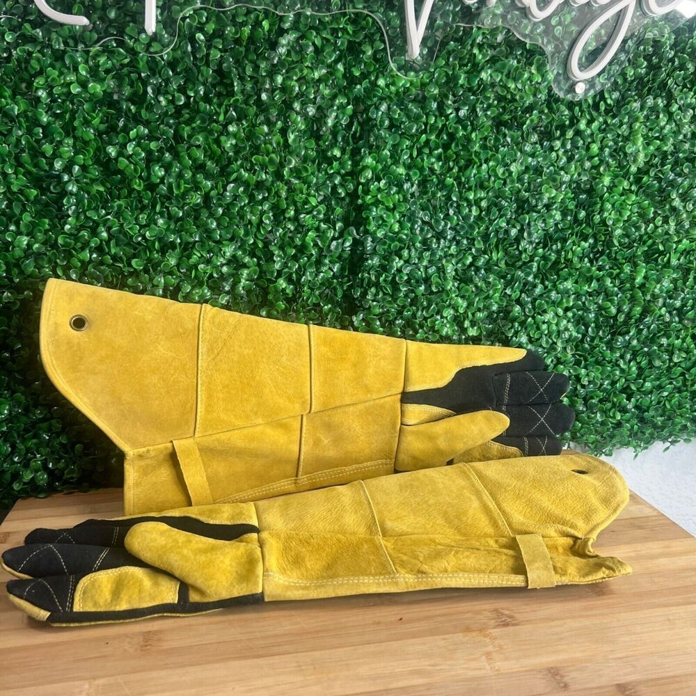 Caiman 1878 American Deerskin Kontour Pattern Padded Cuff Welding Glove Sz Large